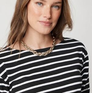 Striped Boat Neck Tee
